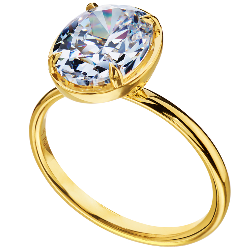 18 Karat Yellow Gold Engagement Ring