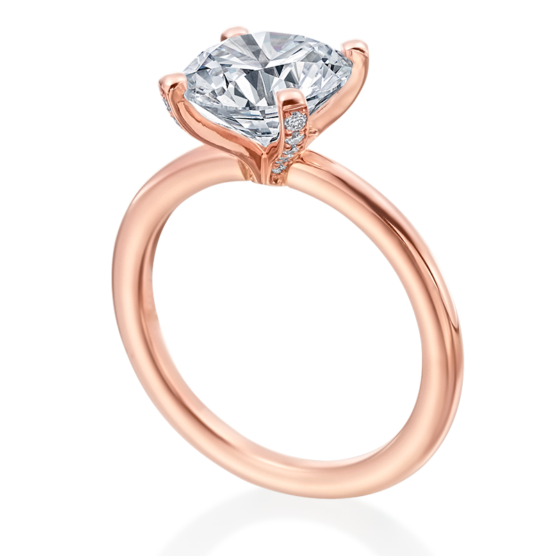 18 Karat Rose Gold Engagement Ring