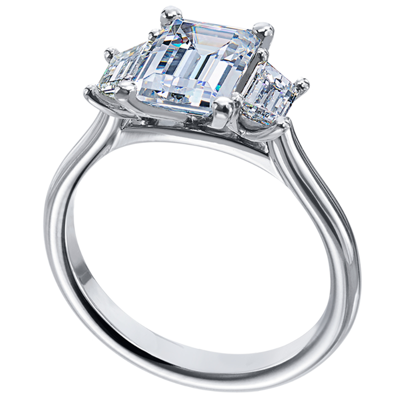 Three-Stone Platinum Engagement Ring