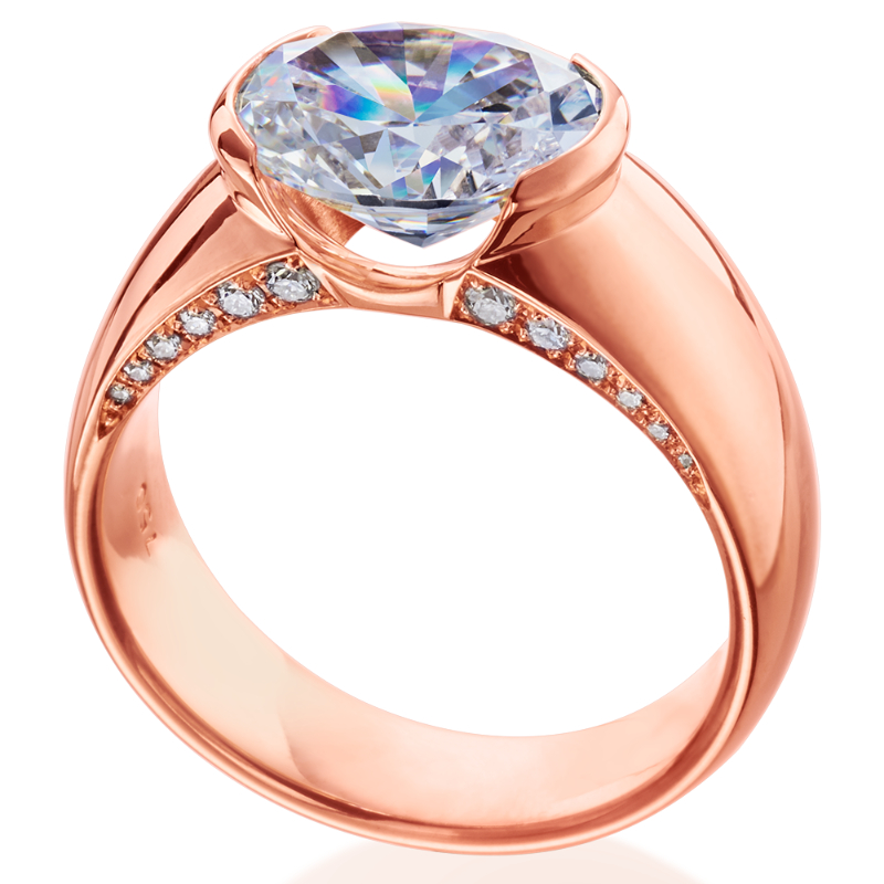 18 Karat Rose Gold Engagement Ring