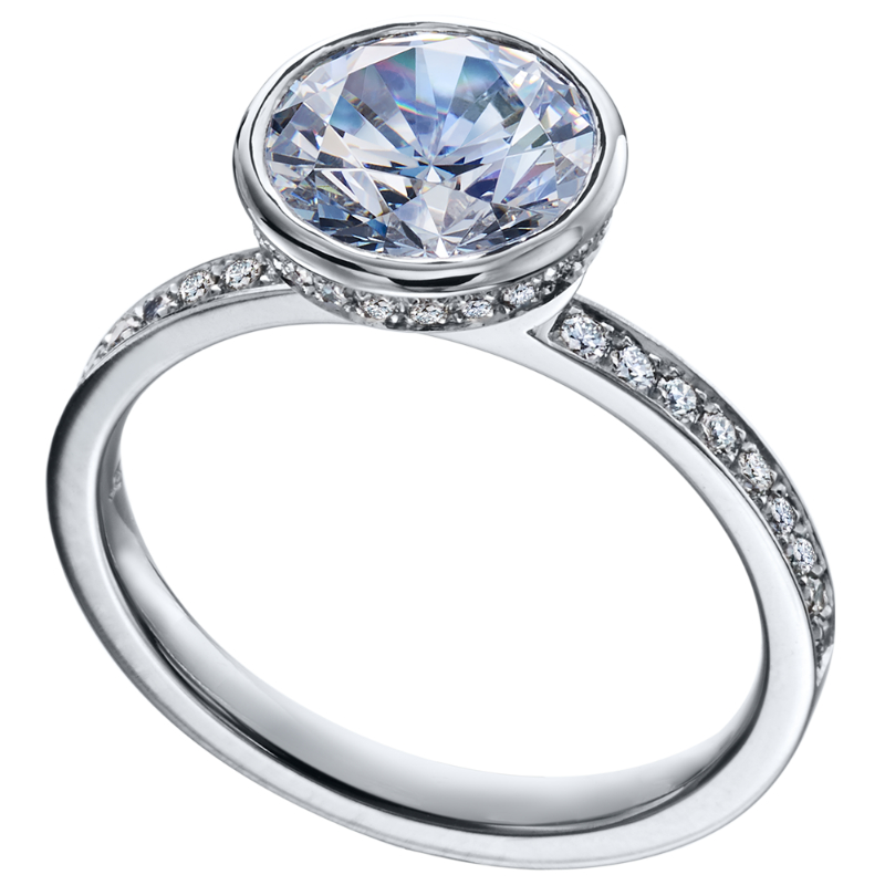 Platinum Bezel Set Engagement Ring