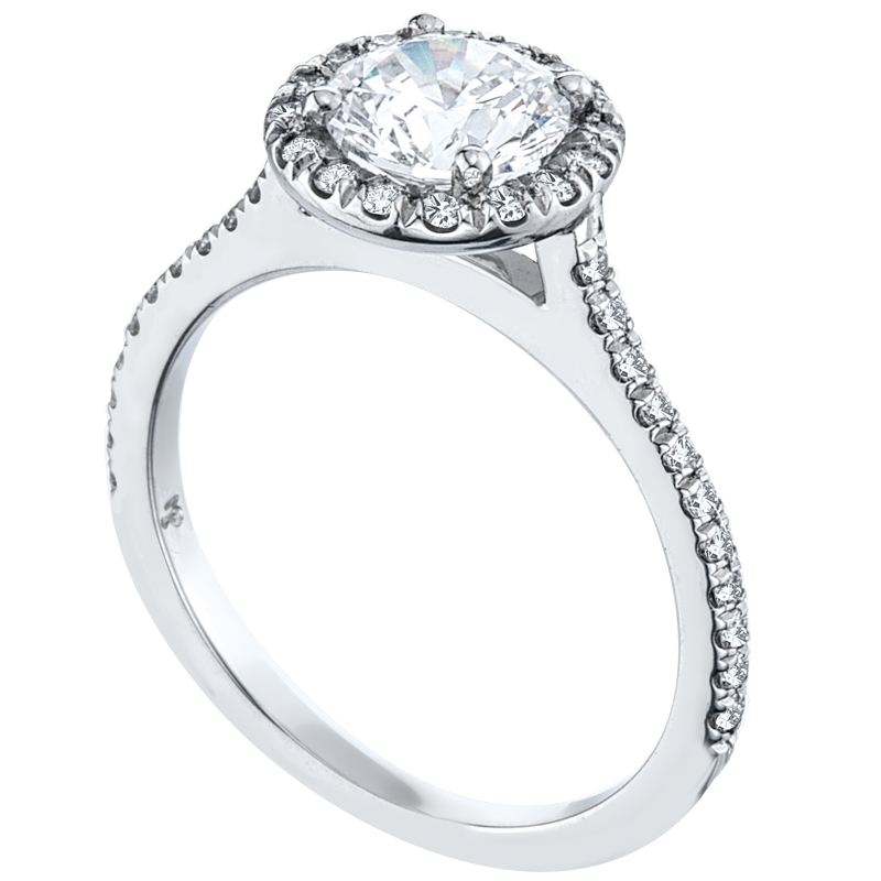 Micro Pave Set Platinum Engagement Ring