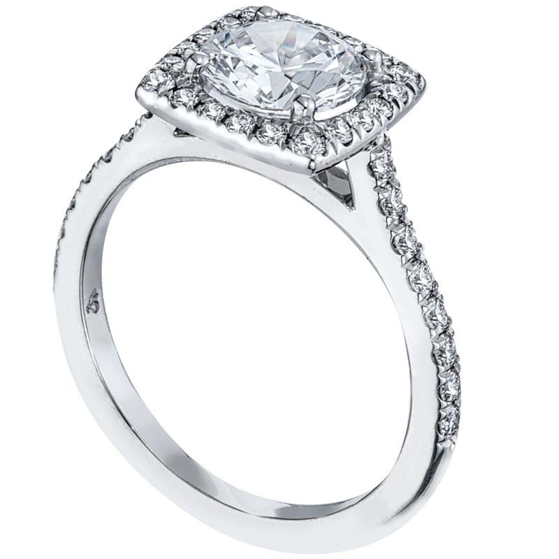 Micro-Pave Set Platinum Engagement Ring