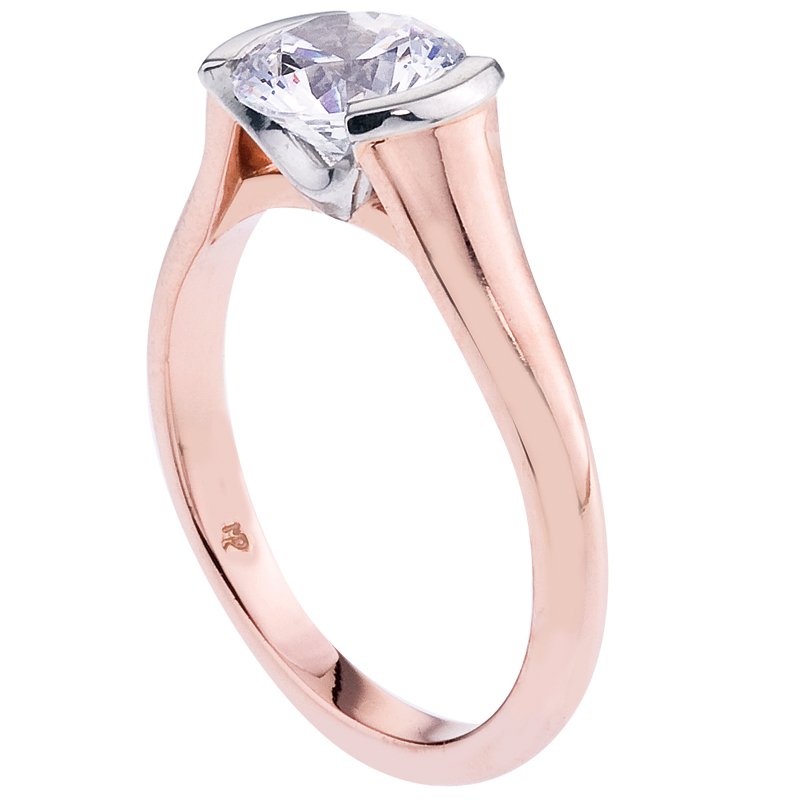 18 Karat Rose Gold Solitaire Engagement Ring