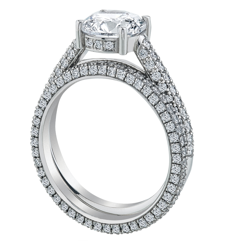 Three-Sided Eternity Micro-Pave Set Platinum Band