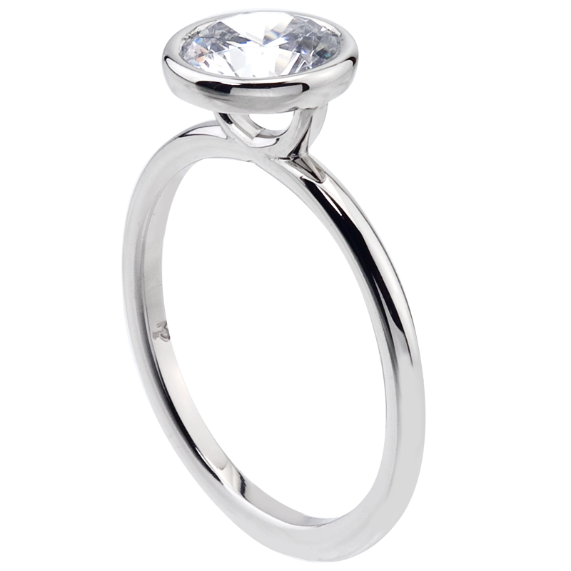Platinum Bezel Set Solitaire Engagement Ring