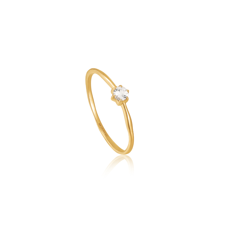 14KT Gold White Sapphire Band Ring