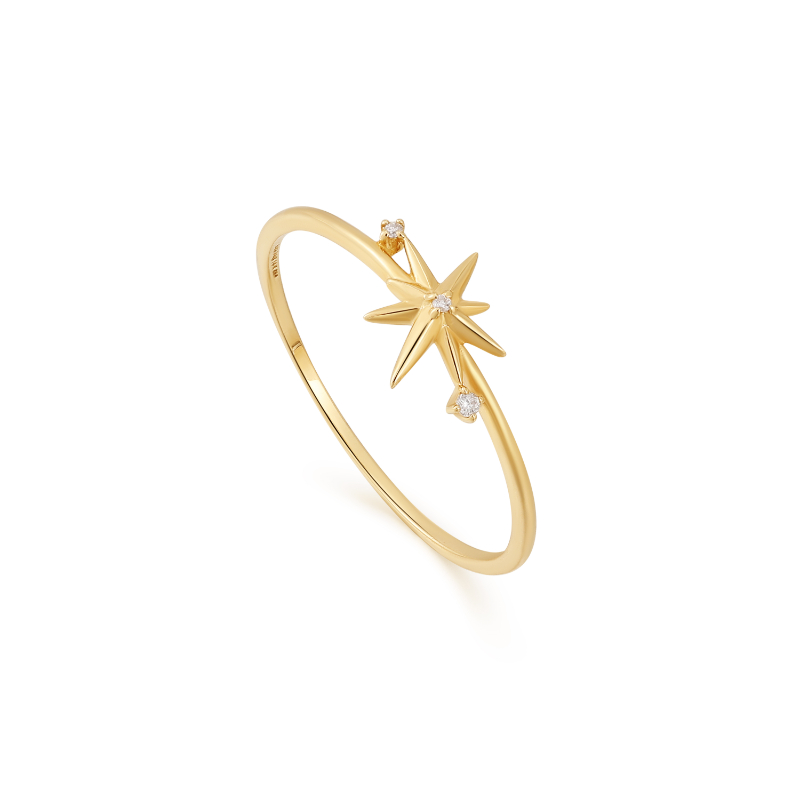 14kt Gold Star Diamond Ring