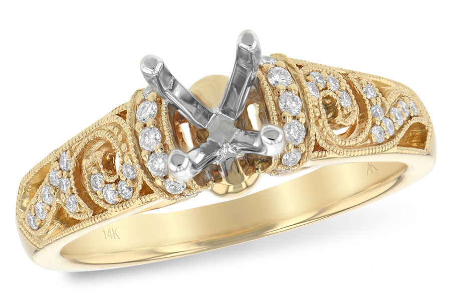 14KT Gold Semi-Mount Engagement Ring